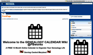 Genealogycalendar.pbworks.com thumbnail
