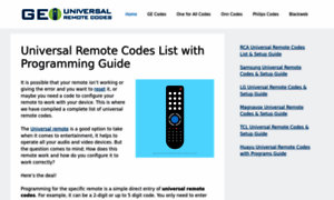 Geouniversalremotecodes.com thumbnail