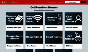Getrandomnames.com thumbnail