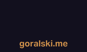 Goralski.me thumbnail