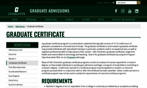 Gradcertificate.uncc.edu thumbnail