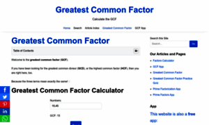 Greatestcommonfactor.org thumbnail