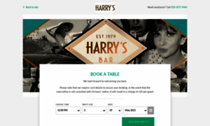 Harrysbar.capricebookings.com thumbnail