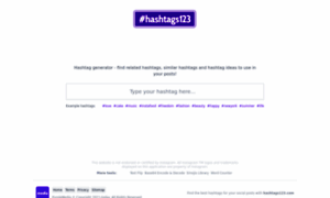 Hashtags123.com thumbnail