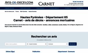 Hautes-pyrenees-65.avis-de-deces.com thumbnail