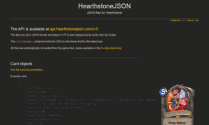 Hearthstonejson.com thumbnail