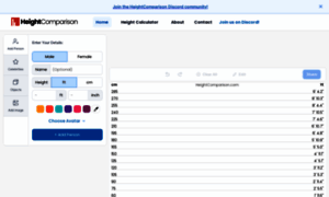 Heightcomparison.com thumbnail