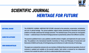 Heritageforfuture-journal.com thumbnail