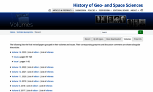 Hist-geo-space-sci.net thumbnail