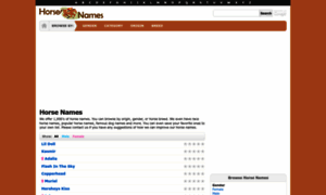 Horsenames.net thumbnail