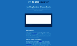 Howmanysyllables.github.io thumbnail