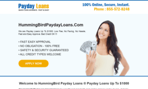 Hummingbirdpaydayloans.com thumbnail