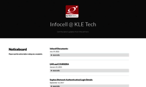 Infocell.kletech.ac.in thumbnail