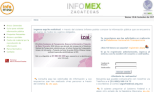 Infomex.zacatecas.gob.mx thumbnail