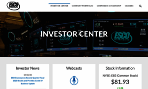 Investor.escotechnologies.com thumbnail