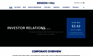 Investors.bensonhill.com thumbnail