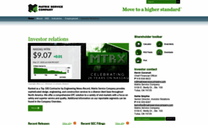 Investors.matrixservicecompany.com thumbnail