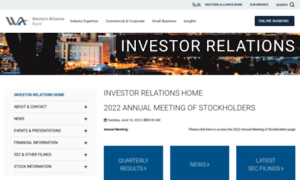 Investors.westernalliancebancorporation.com thumbnail