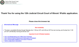 ipublic.il12th.org - 12th Judicial Circuit Court Public Access Case Inquiry Terms of Use