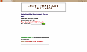 Irctcticketdate.blogspot.in thumbnail