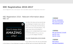 Kbcregistration2016.com thumbnail
