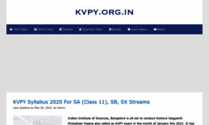 Kvpy.org.in thumbnail