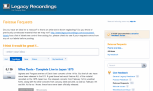 Legacyrecordings.uservoice.com thumbnail