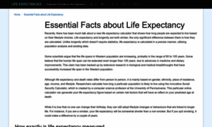 Lifeexpectancies.org thumbnail