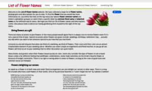 List-of-flower-names.com thumbnail