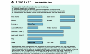 Lostorderclaim.myitworks.com thumbnail