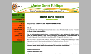 Mastersantepublique.univ-lyon1.fr thumbnail