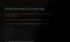 Mathematics.com.sg thumbnail