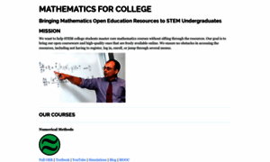 Mathforcollege.com thumbnail