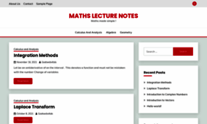 Mathslecturenotes.com thumbnail