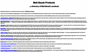 Mattbacakproducts.com thumbnail