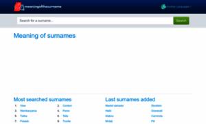 Meaningofthesurname.com thumbnail