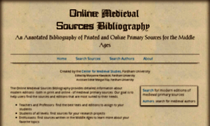 Medievalsourcesbibliography.org thumbnail