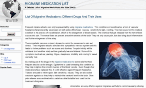 Migrainemedicationlist.com thumbnail