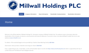Millwallholdingsplc.co.uk thumbnail