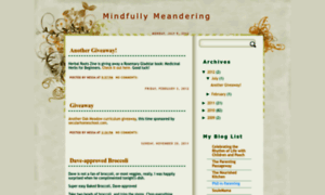Mindfullymeandering.blogspot.com thumbnail