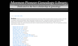 Mormonpioneergenealogylibrary.com thumbnail