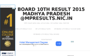 Mpboard10thresult2015.co.in thumbnail