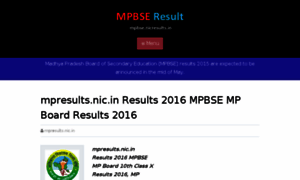 Mpbse.nicresults.in thumbnail
