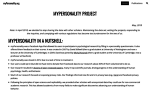 Mypersonality.org thumbnail