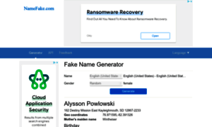 Namefake.com thumbnail