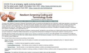 Newbornscreeningcodes.nlm.nih.gov thumbnail