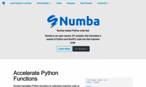 Numba.pydata.org thumbnail