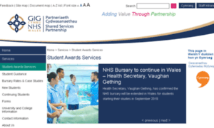 Nwsspstudentfinance.wales.nhs.uk thumbnail