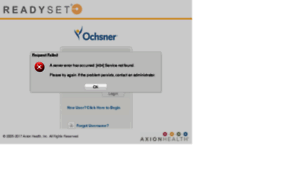 Ochsner.readysetsecure.com: ReadySet