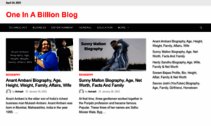 Oneinabillionblog.com thumbnail